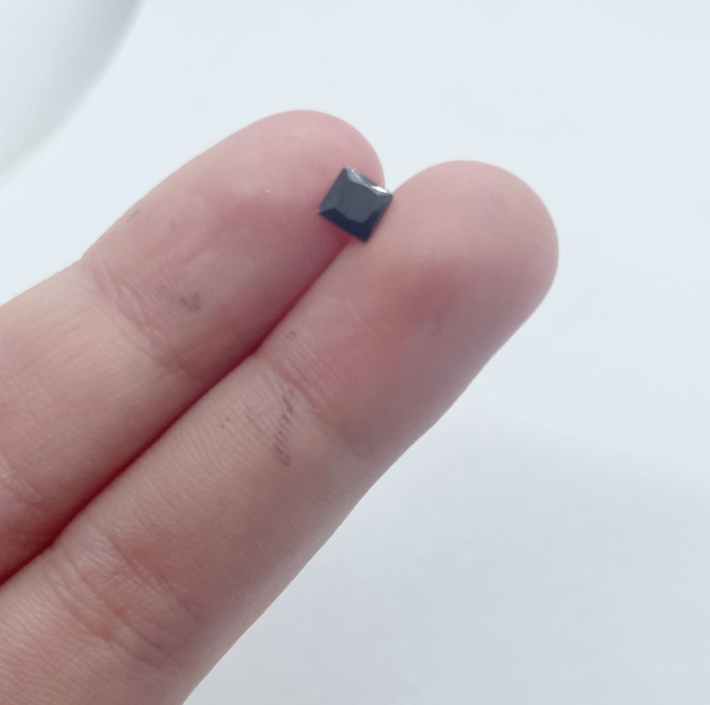Cubic Zirconia, Black - Square Cut Facet