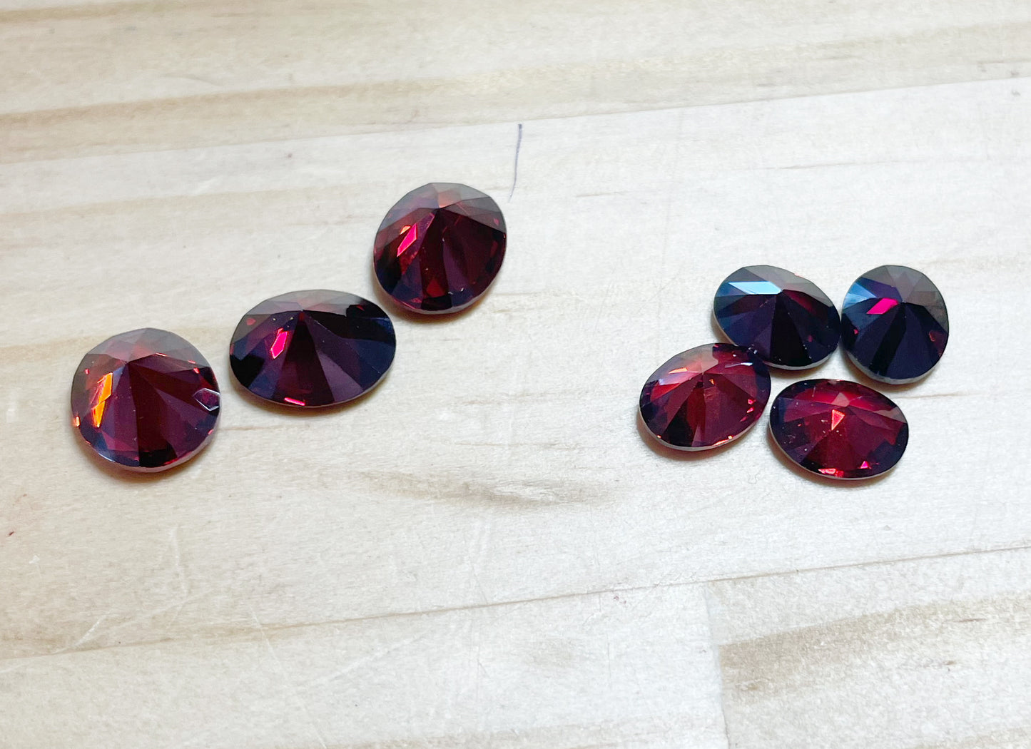Cubic Zirconia, Garnet - Oval Cut Facet