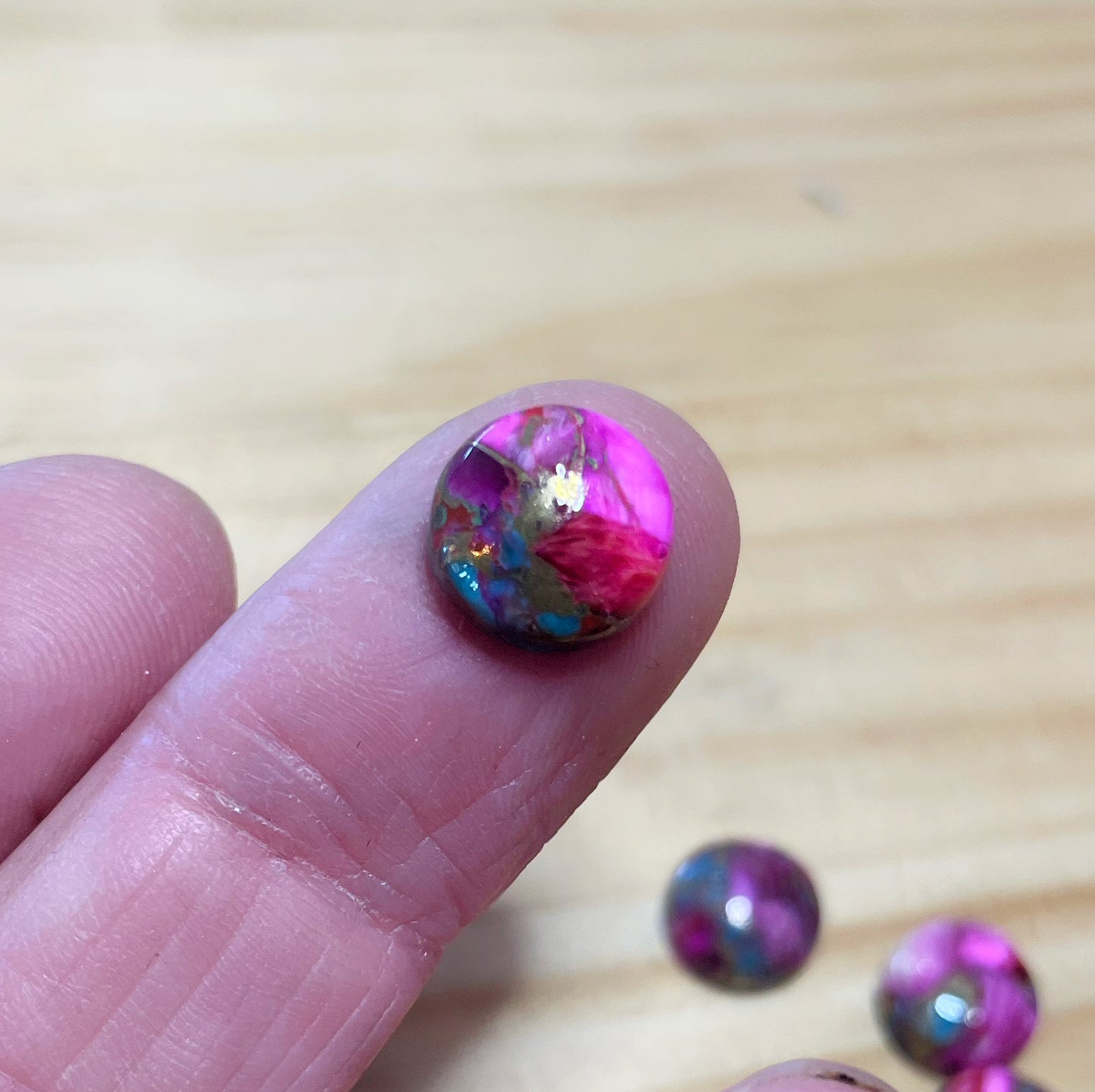 Mohave Pink Oyster Turquoise - Round Cabochons