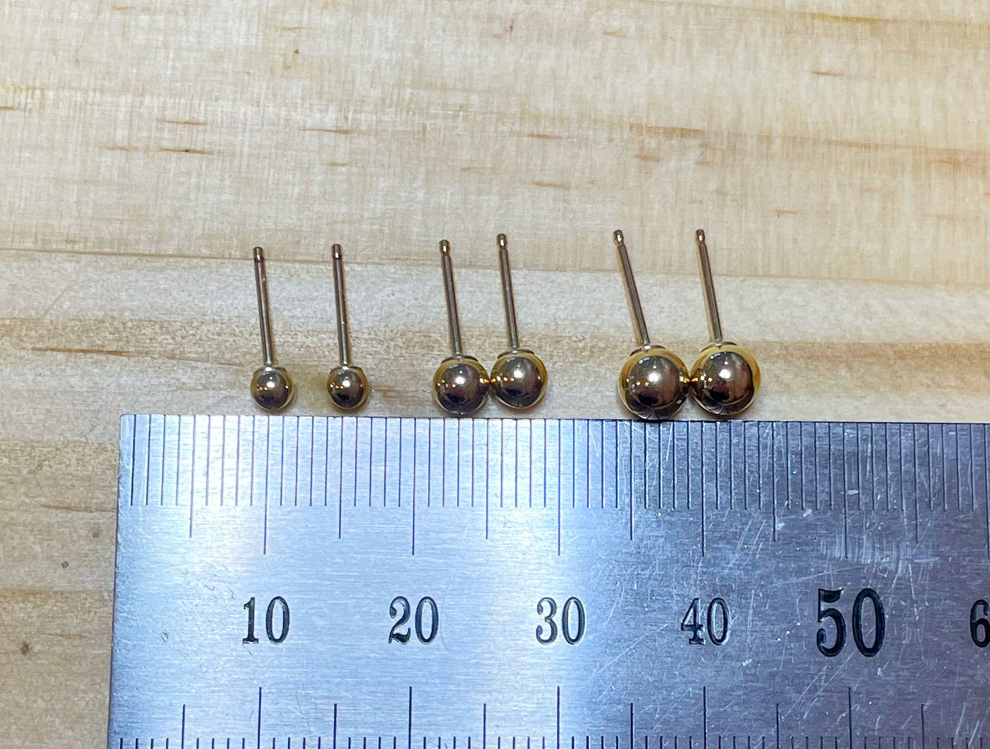 Ball Studs - Gold Plated Sterling Silver