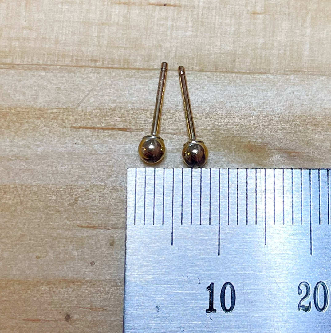 Ball Studs - Gold Plated Sterling Silver