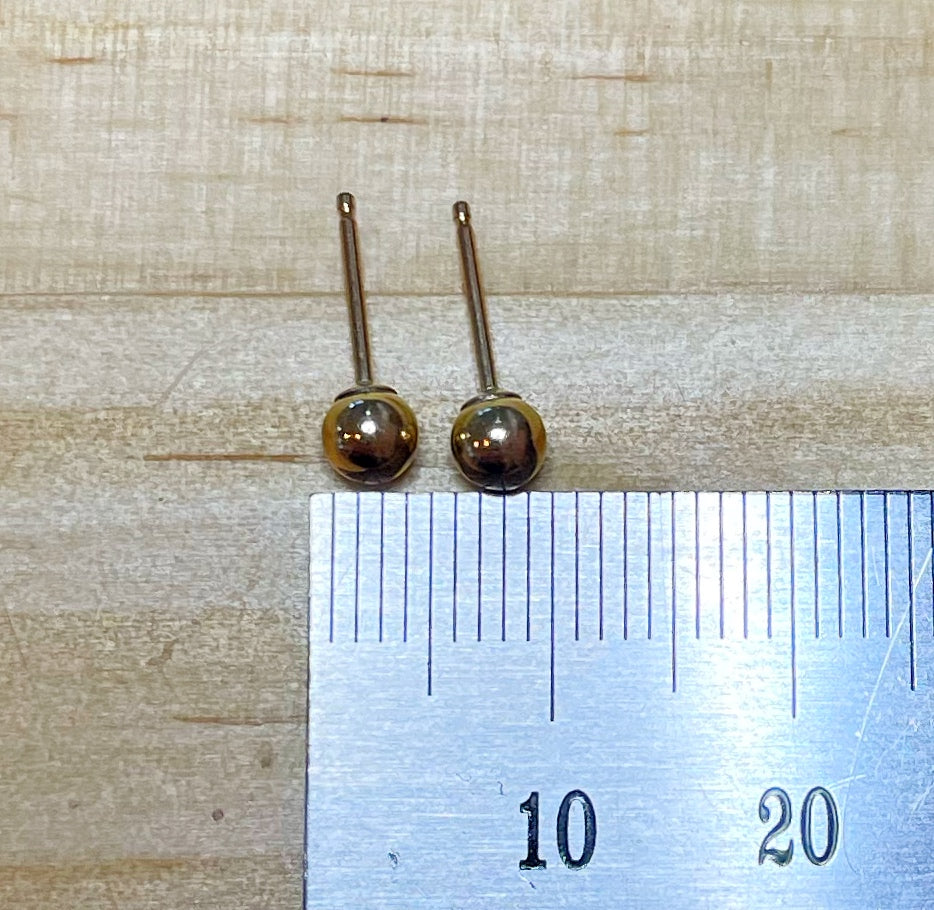 Ball Studs - Gold Plated Sterling Silver