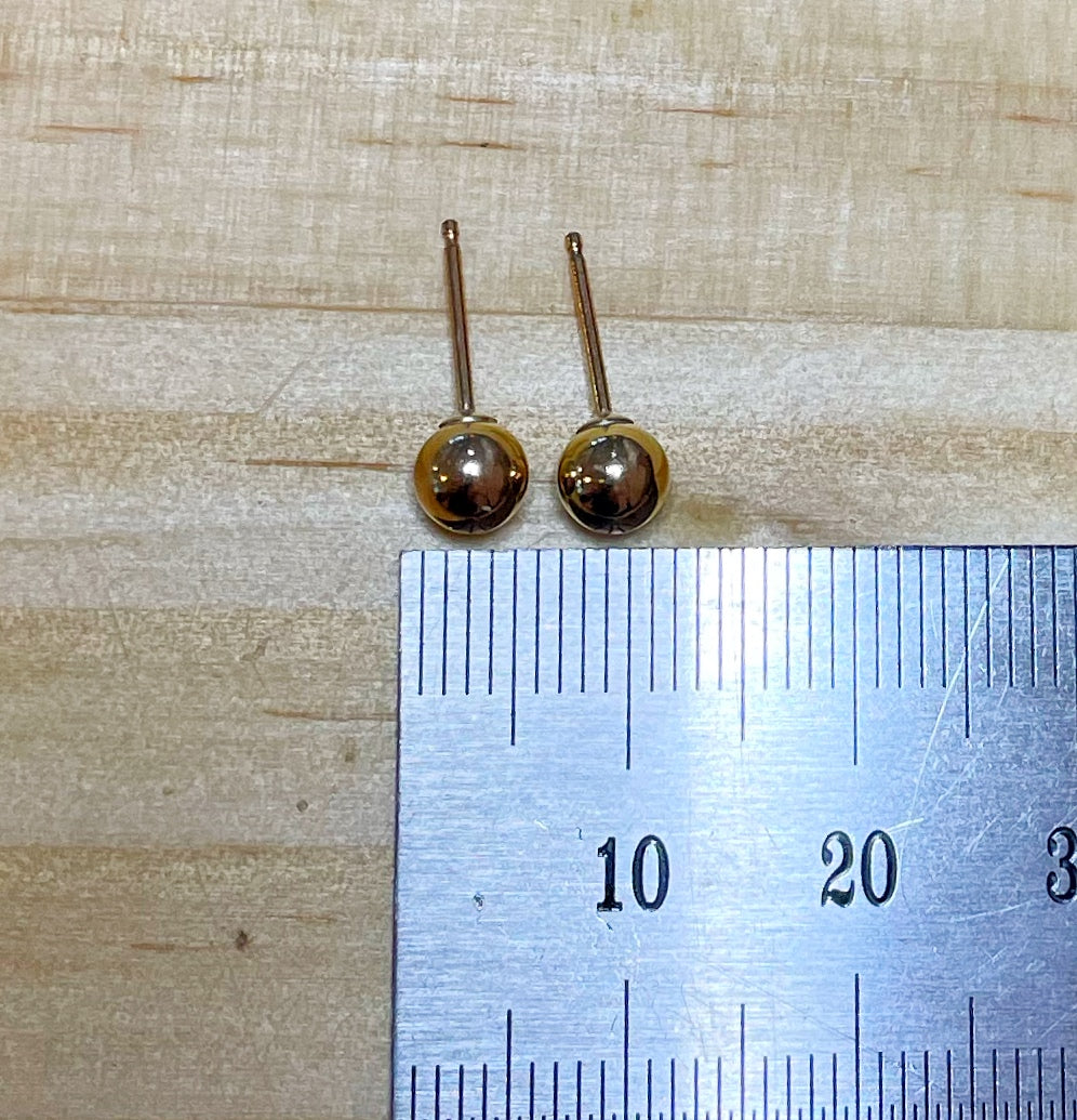 Ball Studs - Gold Plated Sterling Silver