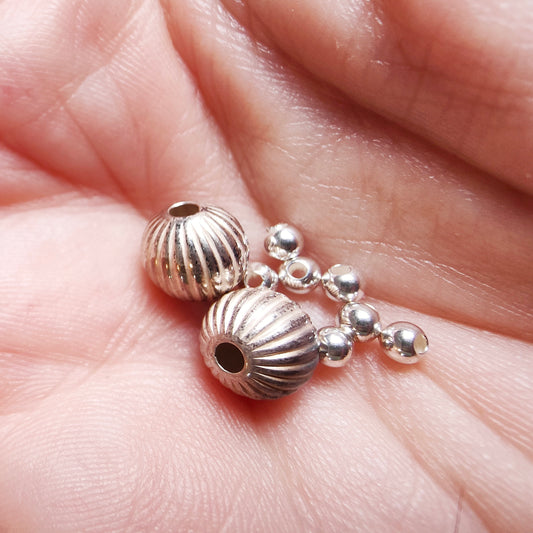 Round Beads  - Sterling Silver