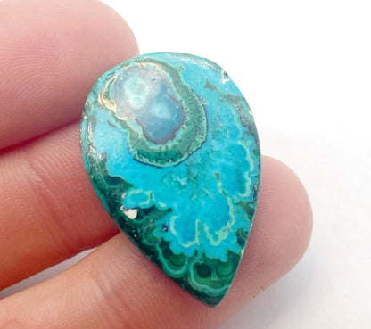 Chrysocola with Malachite - Teardrop