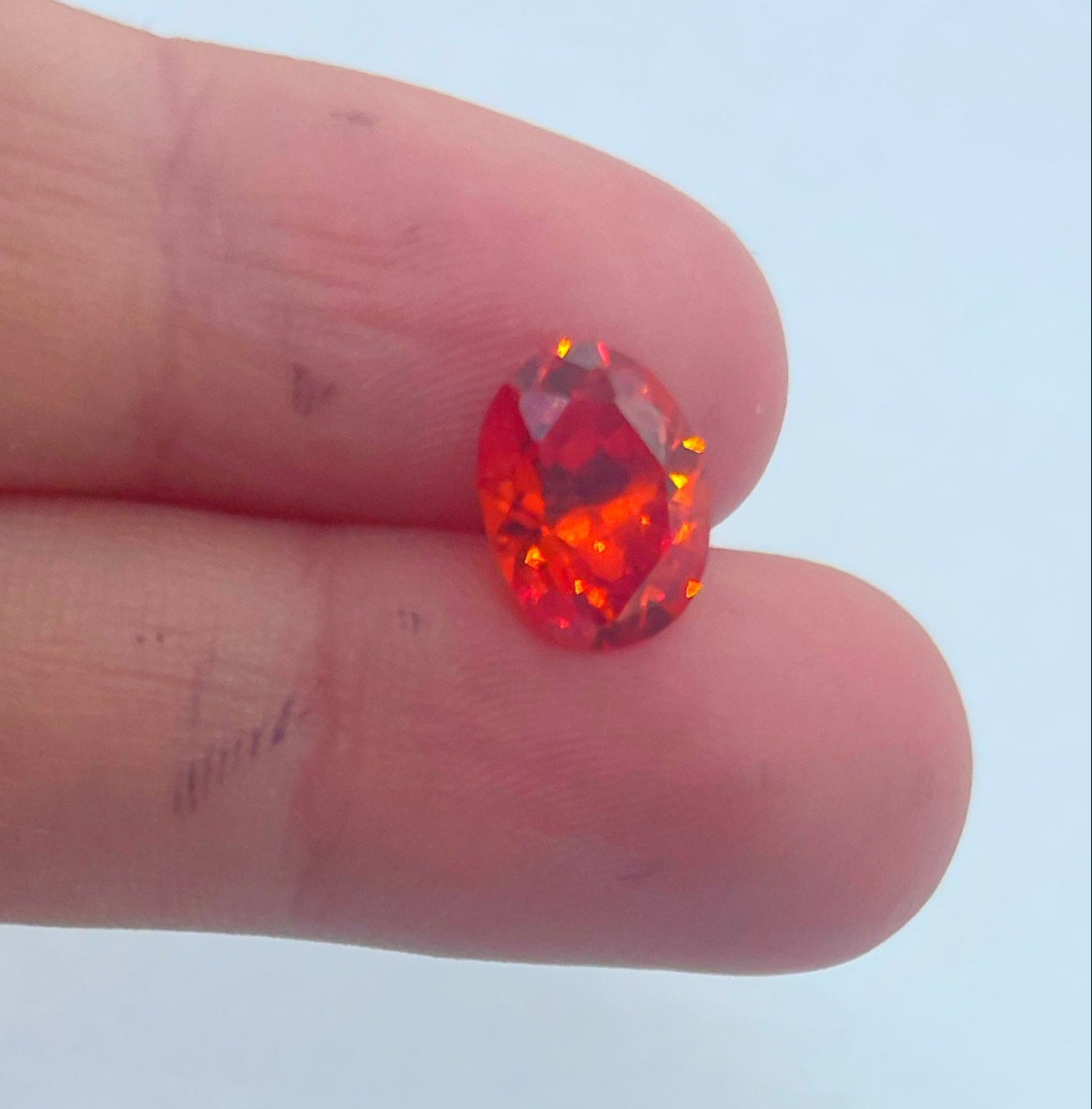 Cubic Zirconia, Orange - Oval Cut Facet