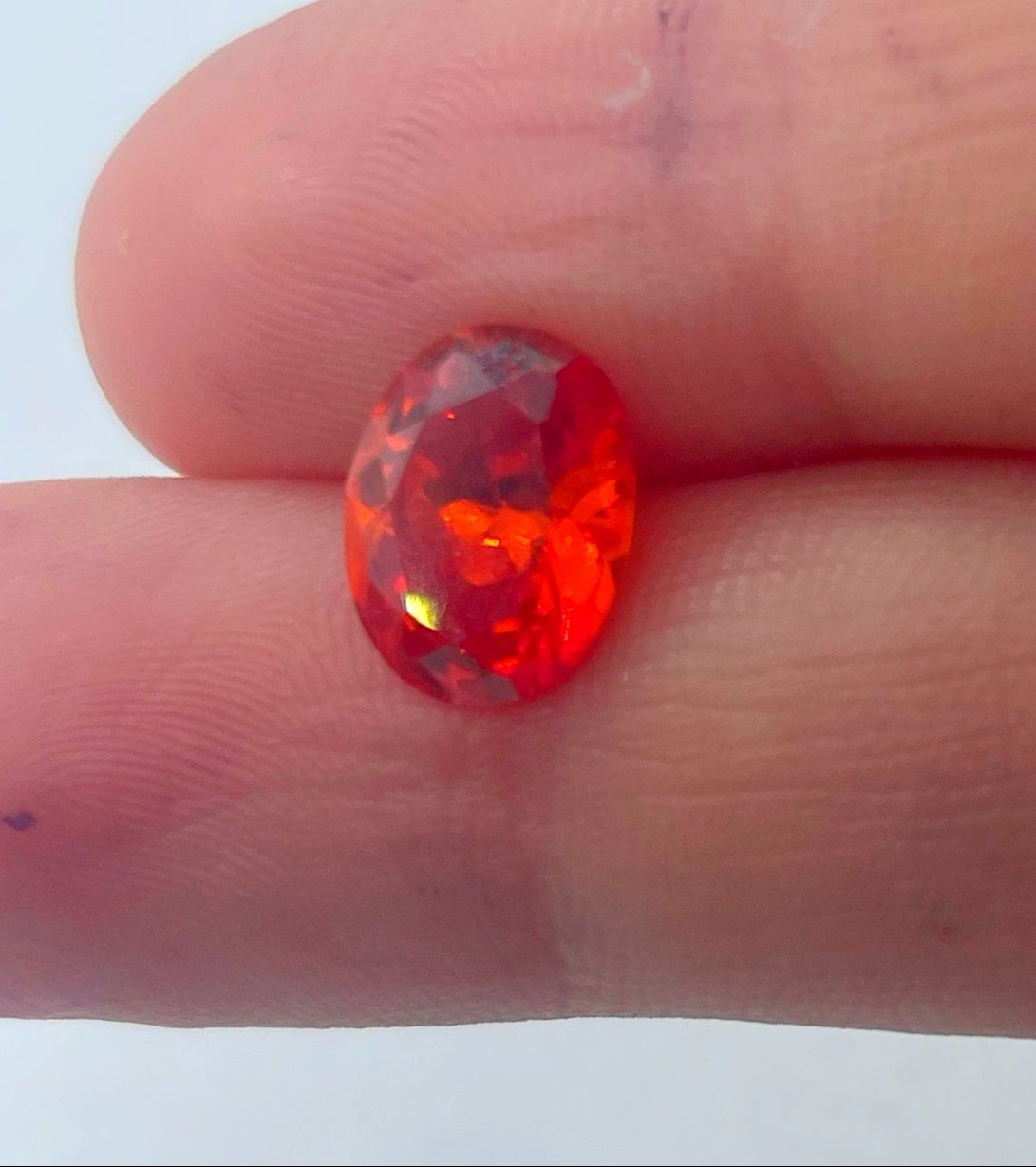 Cubic Zirconia, Orange - Oval Cut Facet