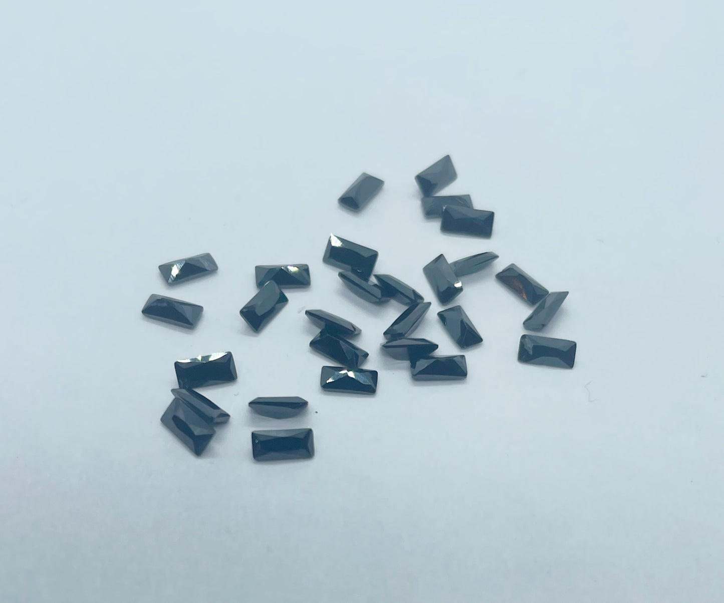 Cubic Zirconia, Black - Rectangular Cut Facet