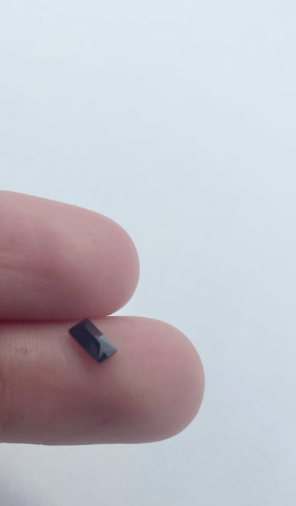 Cubic Zirconia, Black - Rectangular Cut Facet