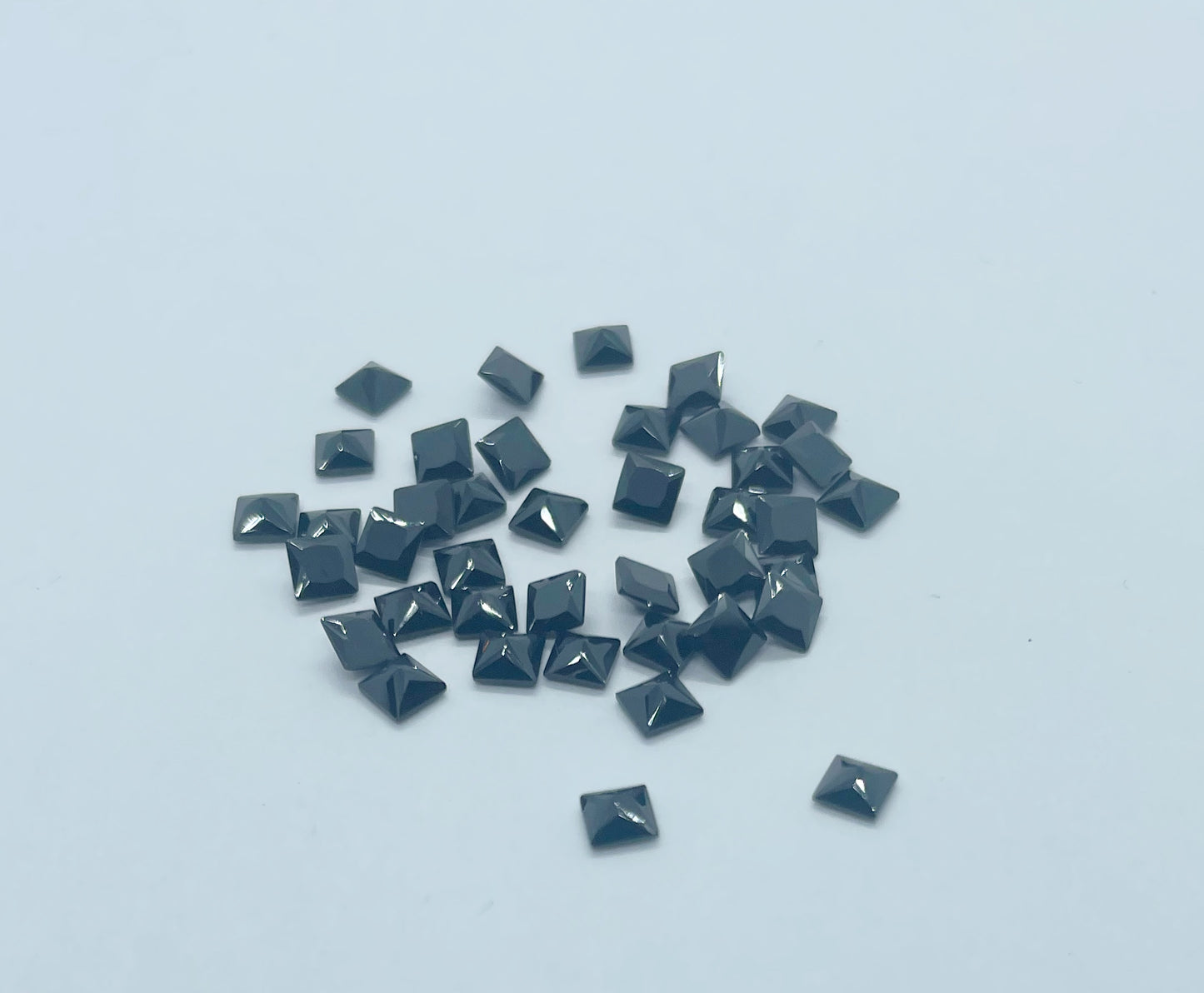 Cubic Zirconia, Black - Square Cut Facet