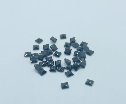 Cubic Zirconia, Black - Square Cut Facet