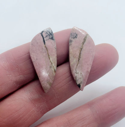 Rhodonite - Wing Shaped Pair