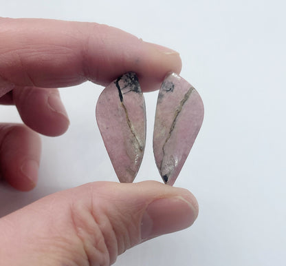 Rhodonite - Wing Shaped Pair