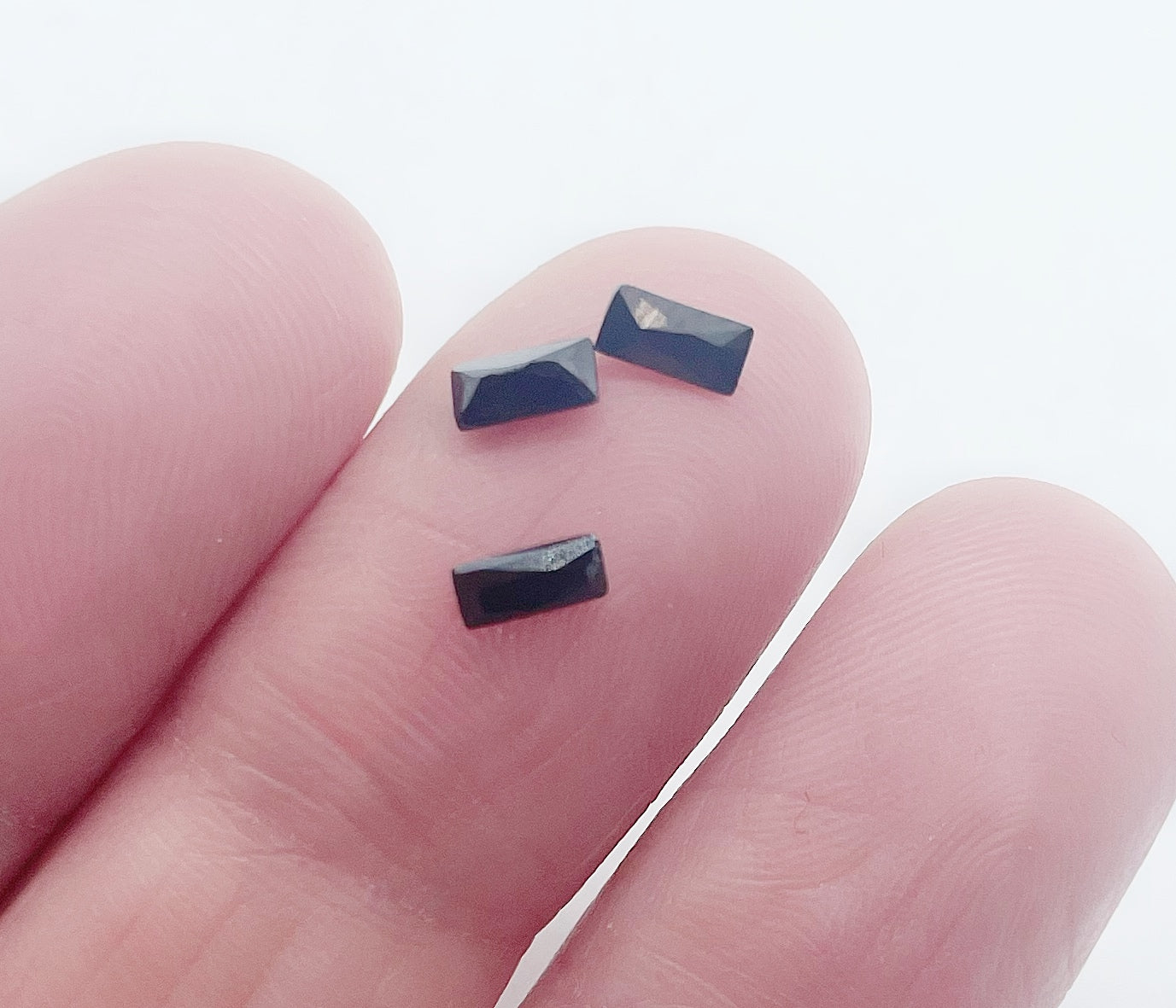 Cubic Zirconia, Black - Rectangular Cut Facet