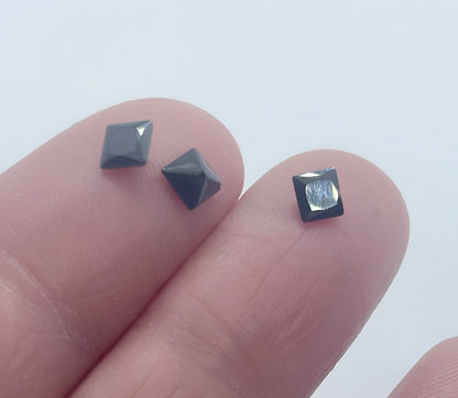 Cubic Zirconia, Black - Square Cut Facet