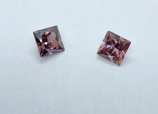 Cubic Zirconia Rose Pink - Square