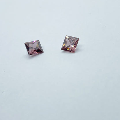Cubic Zirconia Rose Pink - Square
