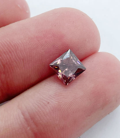 Cubic Zirconia Rose Pink - Square