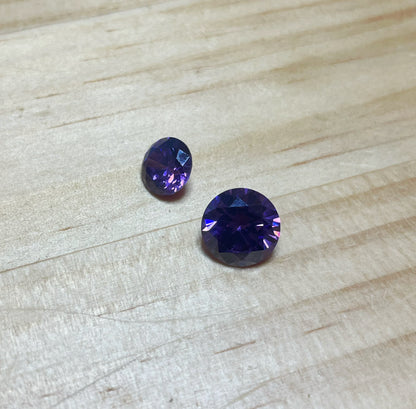 Cubic Zirconia -Grape Purple, Round