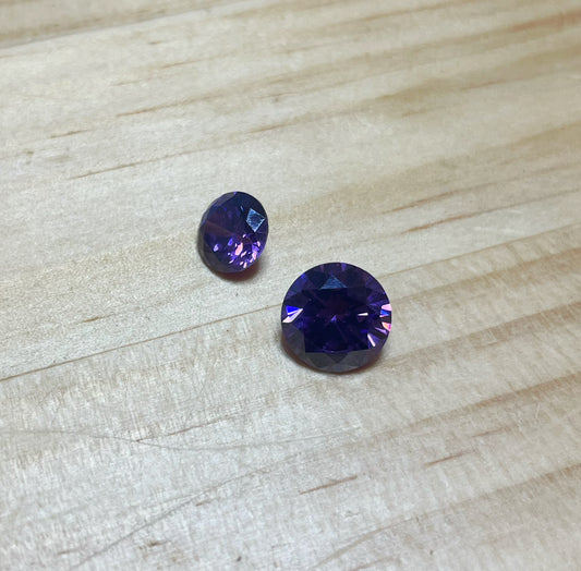 Cubic Zirconia -Grape Purple, Round