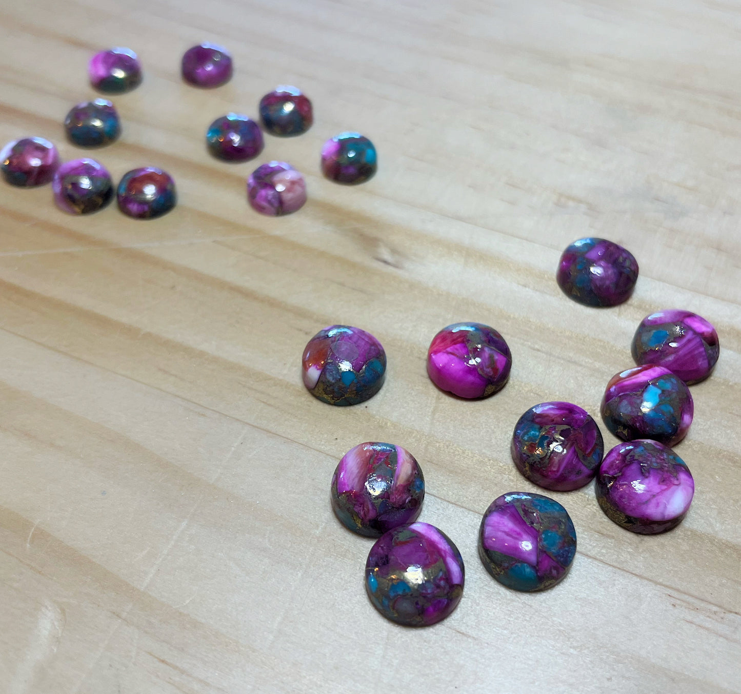Mohave Pink Oyster Turquoise - Round Cabochons