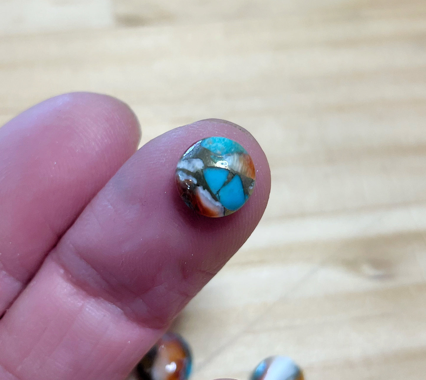 Natural Oyster Copper Turquoise - Round Cabochons