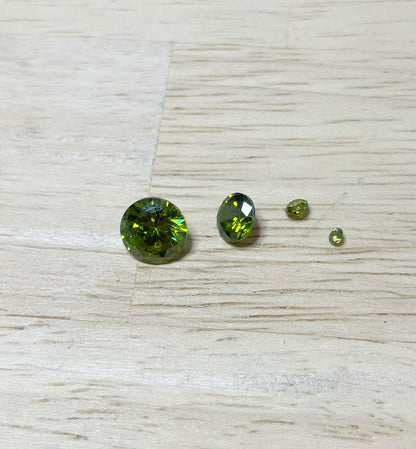 Cubic Zirconia - Olive Green, Round