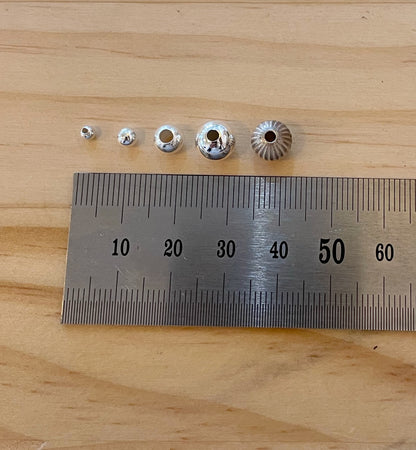 Round Beads  - Sterling Silver