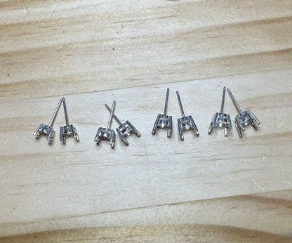 Gallery Claw Setting Studs - Sterling Silver