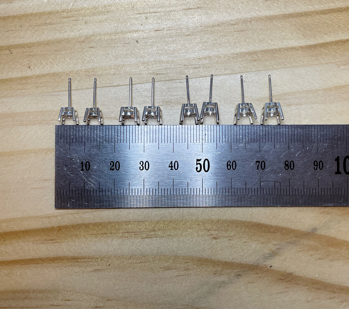 Gallery Claw Setting Studs - Sterling Silver