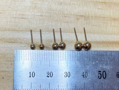 Ball Studs - Gold Plated Sterling Silver