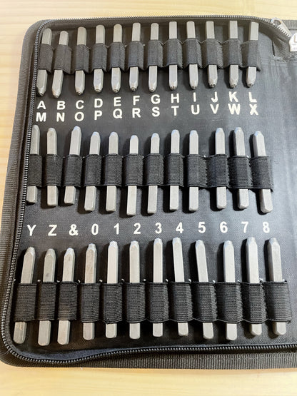 Letter Stamping Kit in Zip Up Case