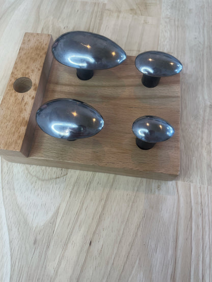 Spoon Stakes Set on Wooden Base