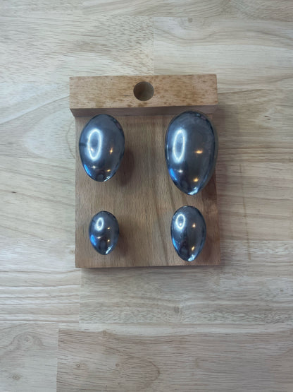 Spoon Stakes Set on Wooden Base